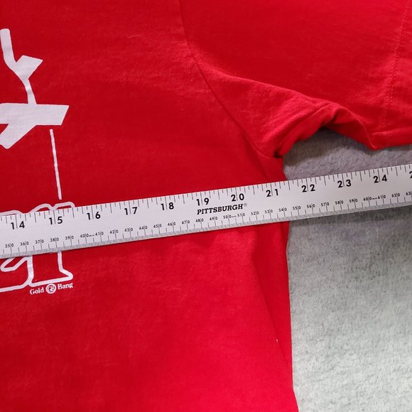 Good F*cker Men Shirt Large Red Graphic Print Parody Short Sleeve Crew Neck Tee - Picture 4 of 8